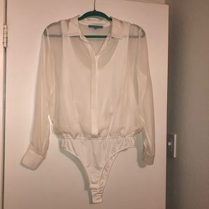 Antonio Melani white work shirt bodysuit